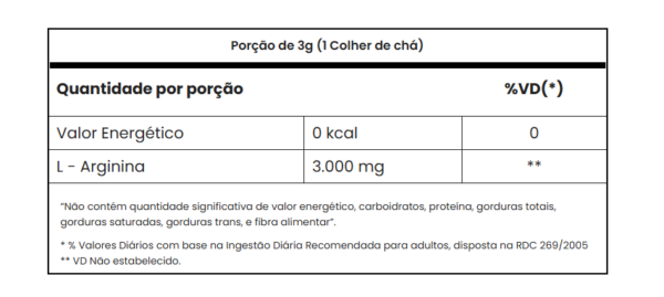 ARGININA PLATINUM C/ 100GR - ADAPTOGEN - Image 2