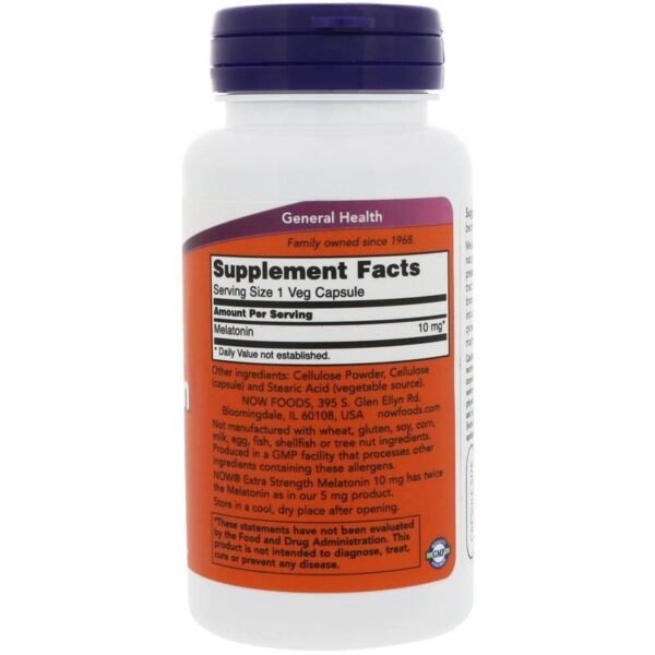 MELATONINA 10MG C/ 100CAPS - NOW FOODS - Image 2
